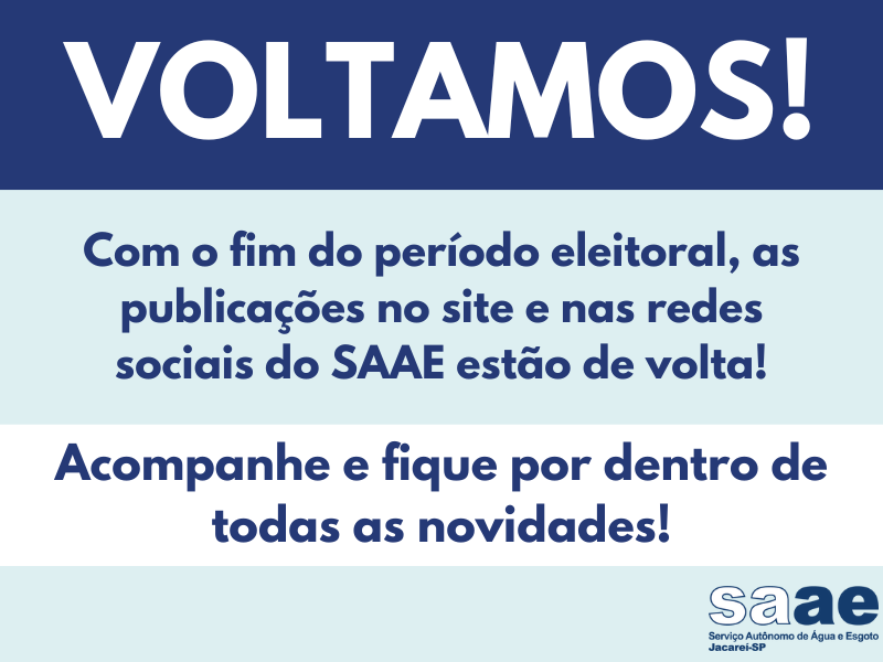 ESTAMOS DE VOLTA!